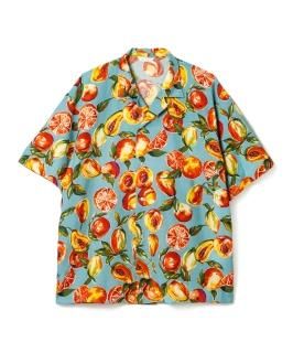 Open Collar Semi-Double S/S Shirt / LIGHT BLUE