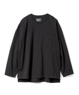 American Cotton W Pocket Slit L-S Tee / BLACK