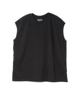American Cotton Slit Sleeveless Tee / INK BLACK
