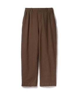 Wool Tuck Pants - Washed / BROWN