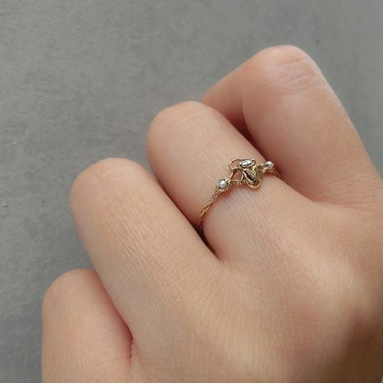 K10 ハナムグリ ダイヤ×パール リング | TORQUATA(トルクアータ