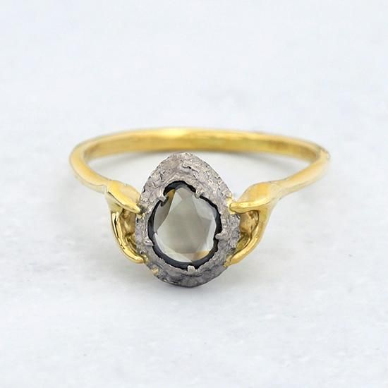 K18 ダイヤモンド＆ブラックダイヤモンドリング 6g size13