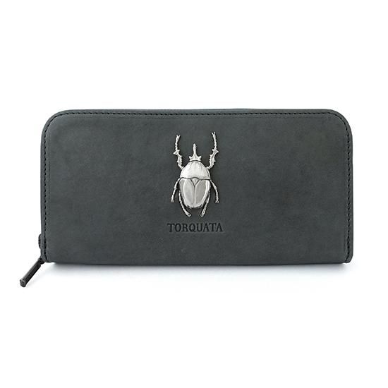 昆虫付き GUIDI カーフ 長財布 / グレー | TORQUATA 昆虫付き GUIDI カーフ 長財布 / グレー | TORQUATA