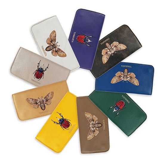 金色の花と昆虫の鍔 昆虫刺繍 牛革長財布 ゴールド | TORQUATA トルクアータ gondoa