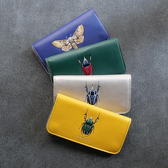 昆虫刺繍 牛革長財布 パープル | TORQUATA トルクアータ gondoa