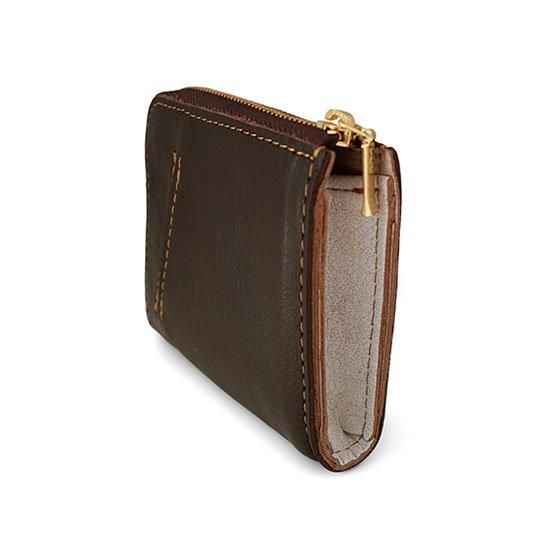 総刺し子　財布 昆虫刺繍 コンパクトL字財布 ブラウン | TORQUATA トルクアータ