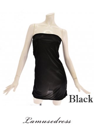 大きいサイズ【5L】アンダードレス 黒 透明ストラップ付 インナー/ラミューズドレス通販