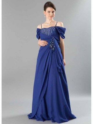 【Lサイズ】ラジアリィダイヤのロングドレス 青・黒 6000ラミューズドレス通販