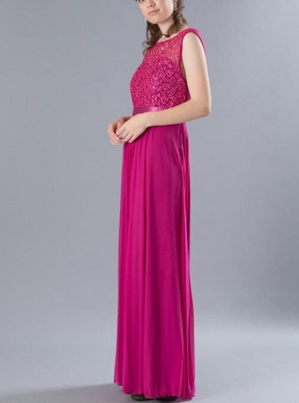 フューシャ ピンク ロングドレス80 演奏会 ラミューズドレス通販