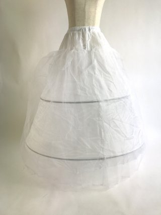2段ワイヤーパニエ♪ロングドレス用 パニエ 4541/ 白 / ラミューズドレス通販