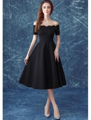 ブラックビジュー＊ワンショルダーシフォンドレス＊ロングドレス