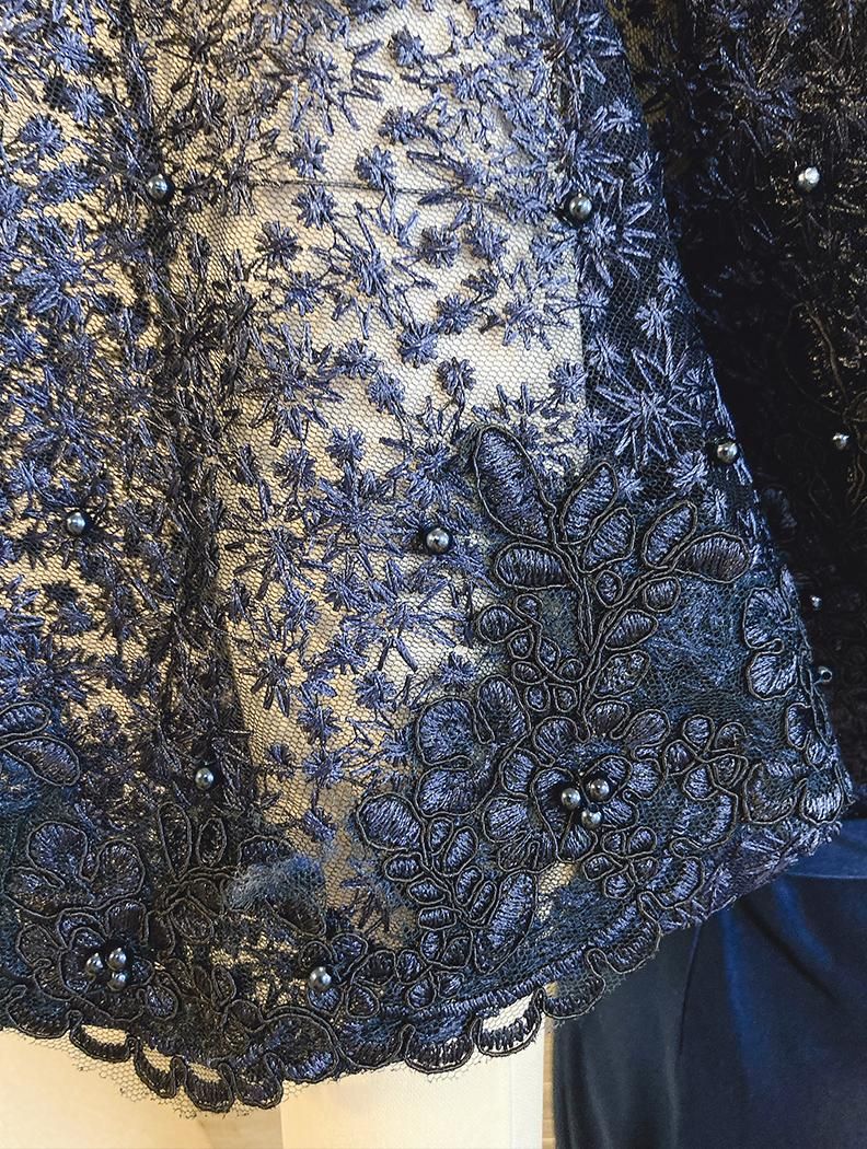 関税送料込【MACDUGGAL】ミディドレス ビーズ装飾 長袖 ネイビー DDP033275_03.jpg