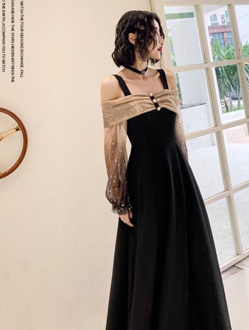 SHUN strap long dress black ストラップロングドレス