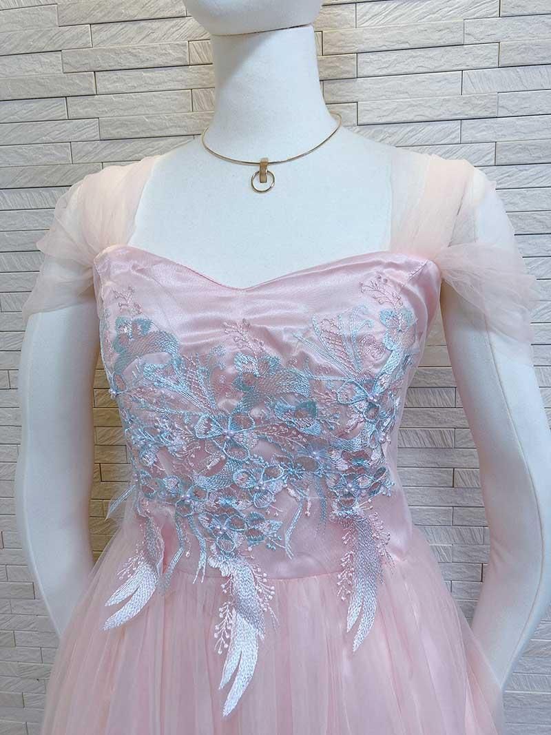 背の低い方に♡フェアリー ピンク/オフショルダーロングドレス 背の低い方に♡フェアリー ピンク/オフショルダーロングドレス