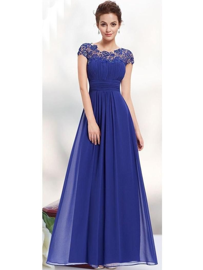 S-2XL】【ブルー】お袖付きレース☆アラクネロングドレス☆演奏 S-2XL】【ブルー】お袖付きレース☆アラクネロングドレス☆演奏