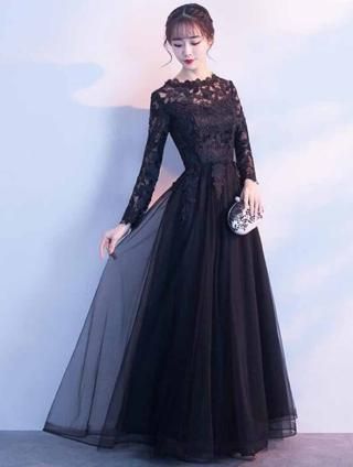 ブラックビジュー*ワンショルダーシフォンドレス*ロングドレス ブラックビジュー*ワンショルダーシフォンドレス*ロングドレス