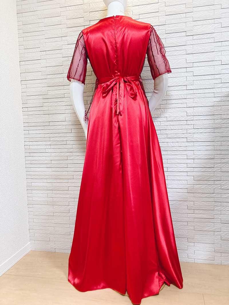 【すいれん】シルク ロングドレス ラメ ヴィンテージ 9号 長袖 すいれん】シルク ロングドレス ラメ ヴィンテージ 9号 長袖