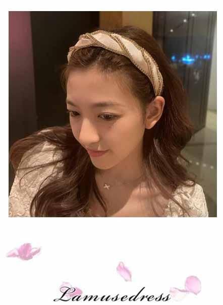 ブラウンのグログランのリボンのヘアアクセサリー