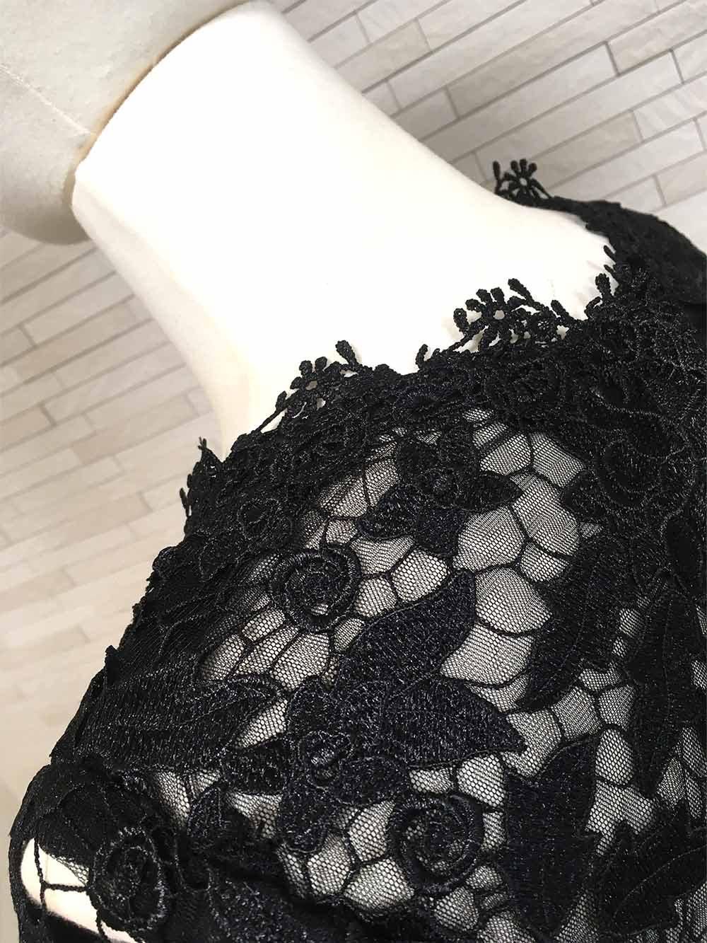 M.L即納】ドレッシーブラックロングドレス*お袖付き*黒 M.L即納】ドレッシーブラックロングドレス*お袖付き*黒