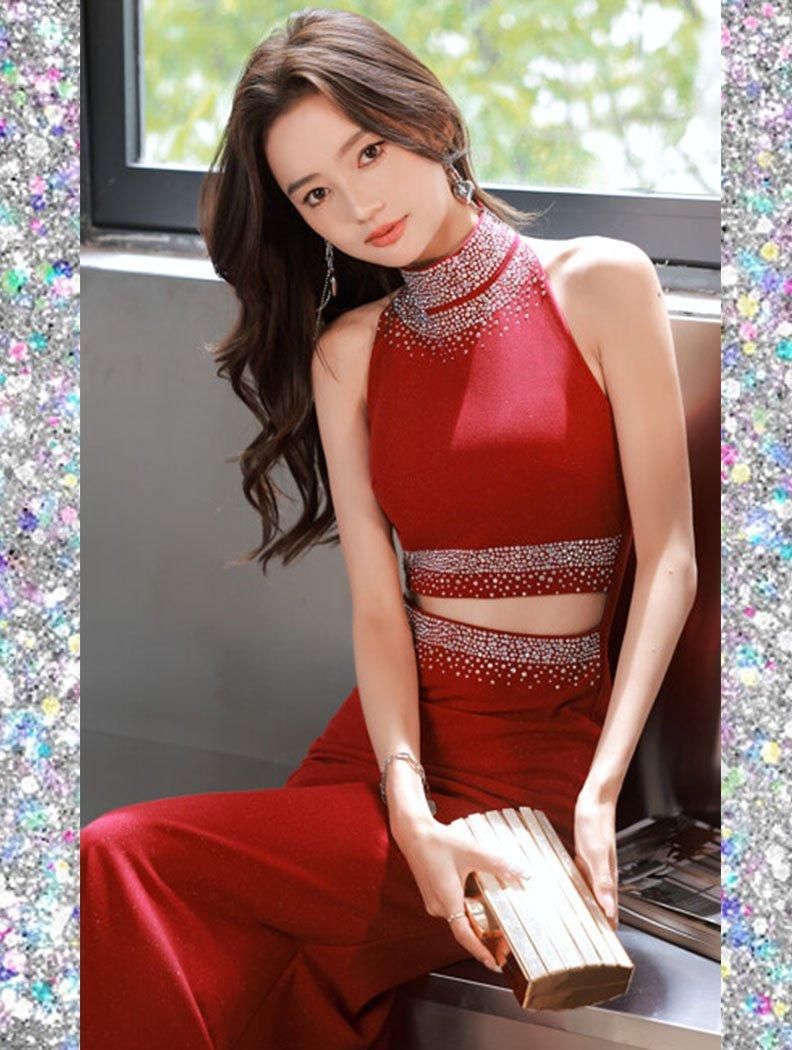 ブラックビジュー*ワンショルダーシフォンドレス*ロングドレス ブラックビジュー*ワンショルダーシフォンドレス*ロングドレス