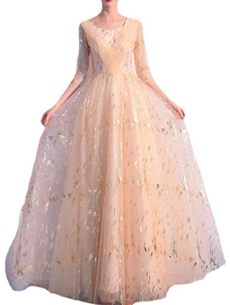 関税送料込【MACDUGGAL】ロング ドレス ケープスリーブ ベージュ Lサイズあり】 【Glossy/グロッシー】ジップ/ ZIP 袖あり/サイド