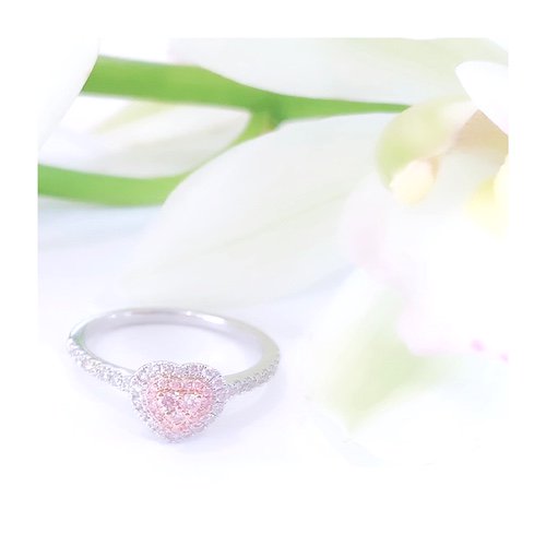 Pink Diamond Heart Ring