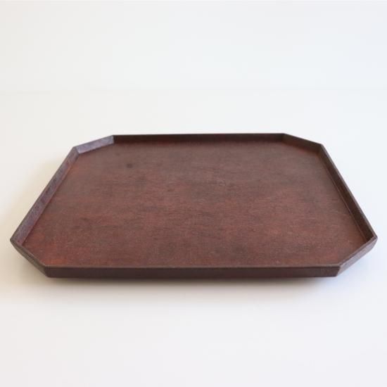 和紙貼ハ角盆(正方形)黒/蝶野秀紀 - galerie n107