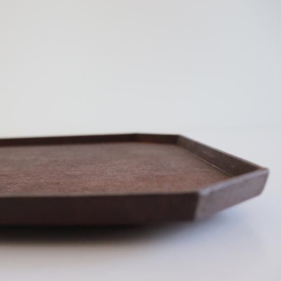 蝶野秀紀 和紙貼八角盆 正方形 黒 和紙貼ハ角盆(正方形)黒/蝶野