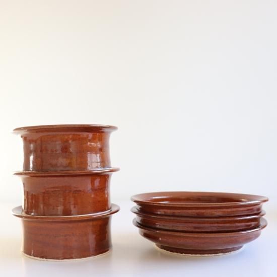 宇田康介 飴釉グラタン皿 2個セット 飴釉リムグラタン皿/宇田康介 - galerie n107