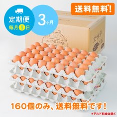 【毎月1日に3ヶ月間お届け】栄味卵（160個、送料無料！）