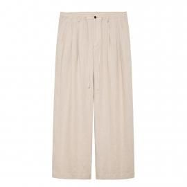 25S/STRIPLE PLEATED EASY TROUSER  HEMP SHIRTING / MARKAWAREʥޡ