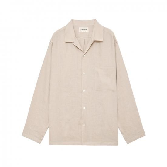 25S/S】COMFORT FIT OPEN COLLAR SHIRT HEMP SHIRTING