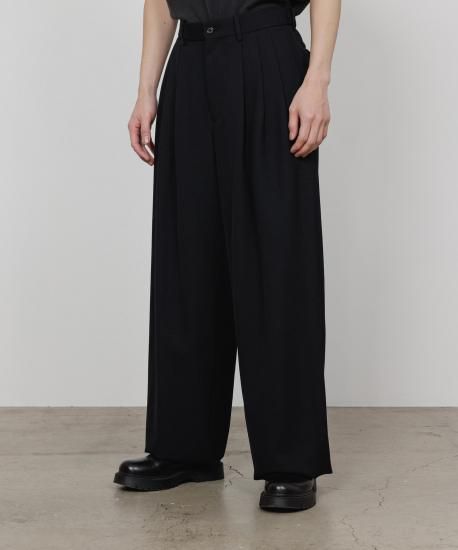 25F/W】TRIPLE PLETED WIDE TROUSERS ORGANIC WOOL SURVIVAL