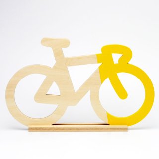 【Wednesday Bicycle Happy!!】wall deco YELLOW スタンド付き