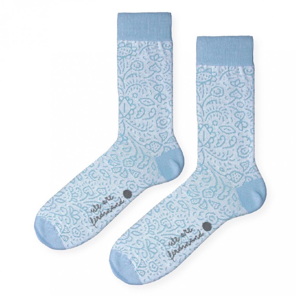 Floral Sax Blue Socks by we are ferdinand