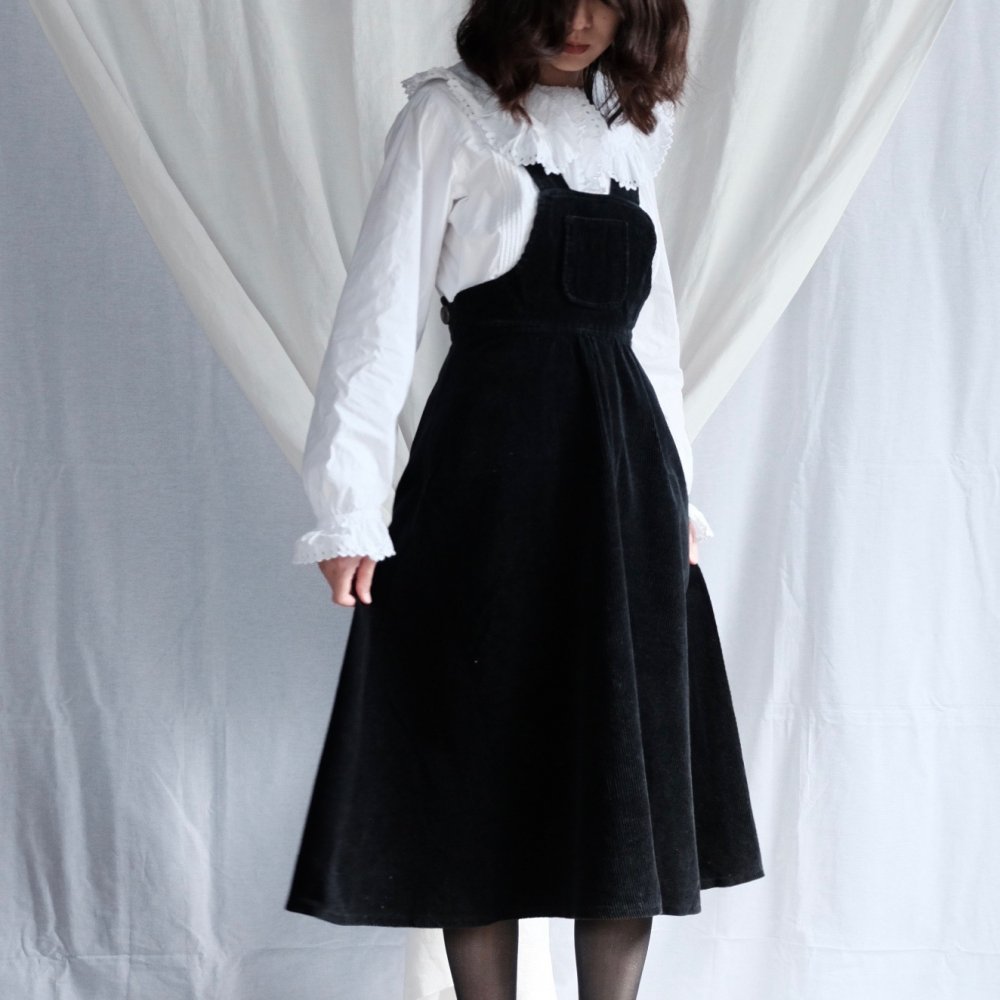 [VINTAGE] Little Black Pinafore Dress 