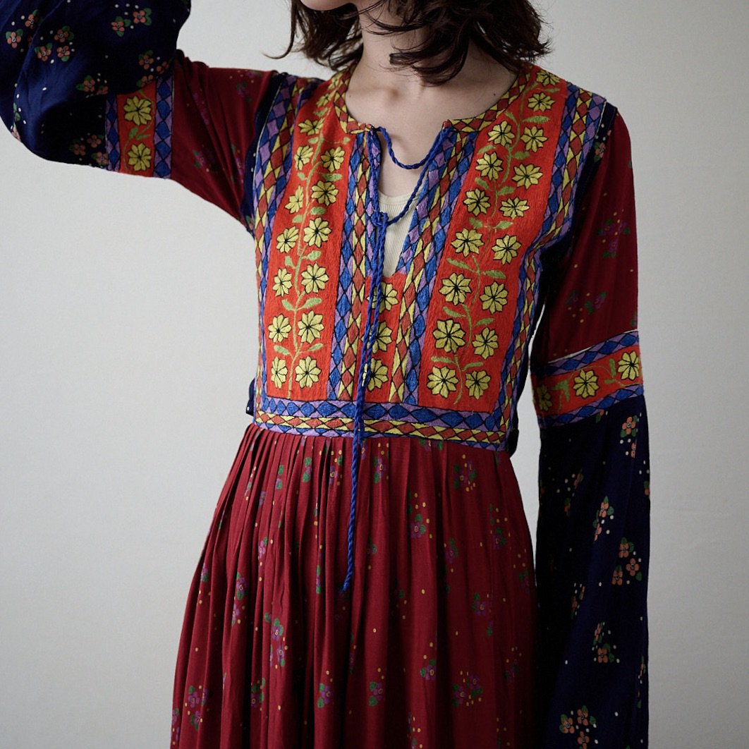 [VINTAGE] Floral Pallet Afghan Style Dress