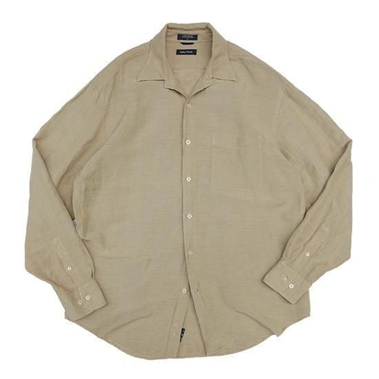2000s Nautica ノーティカ/リネンxレーヨン シャツ BSSL【L 2000s Nautica ノーティカ/リネンxレーヨン シャツ BSSL【L