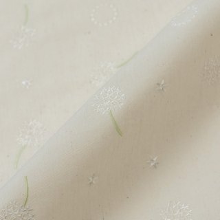刺繍生地 【たんぽぽ綿毛/キナリ】 カットクロス 綿ポリ