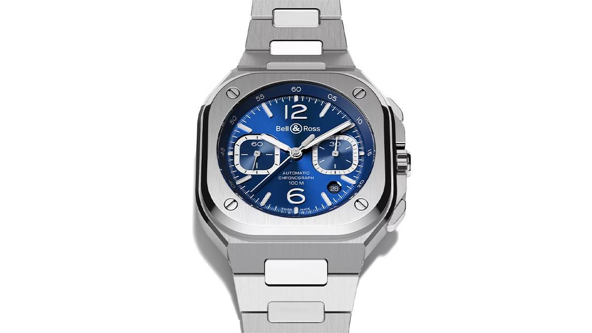 BR05C-BLU-ST/SSTの文字盤を拡大した画像