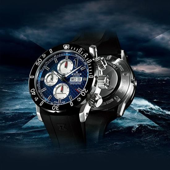  【世界限定300本】 01122-3-BUIN2 EDOX エドックス クロノオフショア1 クロノグラフ オートマティック リミテッドエディション
