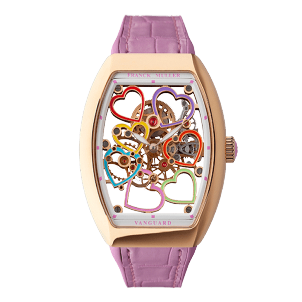 FRANCK MULLER フランクミュラー ヴァンガード レディ スケルトン ハート V32S6SQTHEARTCOLDRM 5NRS ピンク
