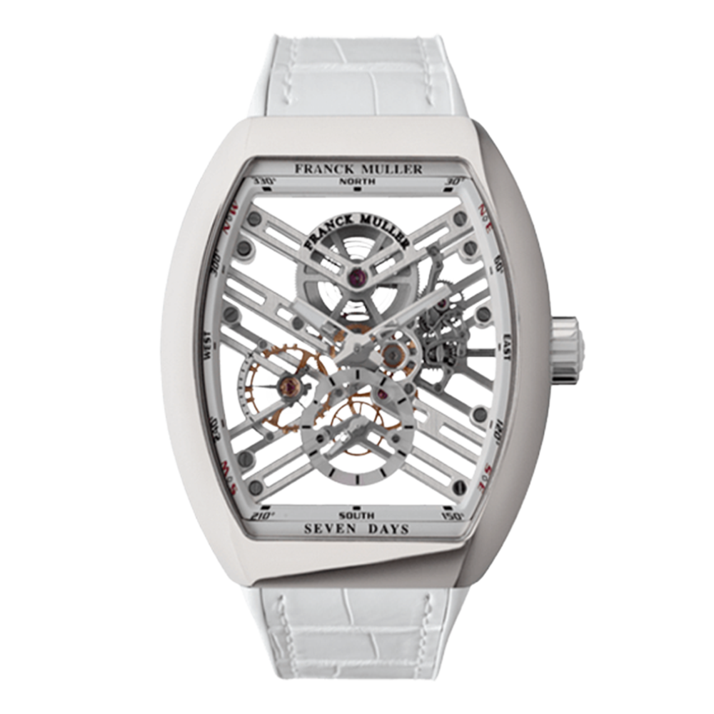 FRANCK MULLER フランクミュラー ヴァンガード 7デイズ パワーリザーブ スケルトン V45S6SQT ACBC ホワイト