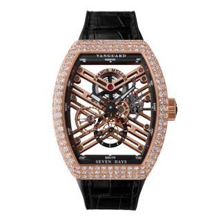 FRANCK MULLER フランクミュラー ヴァンガード 7デイズ パワーリザーブ スケルトン ダイヤモンド V45S6SQTD 5NNR ピンクゴールド