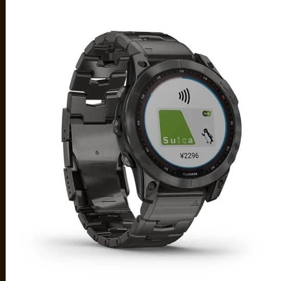 010-02540-48 GARMIN ガーミン フェニックス7 サファイア デュアル パワー ティ カーボングレー DLC / カーボングレー DLC ベンティド チタニウムバンド