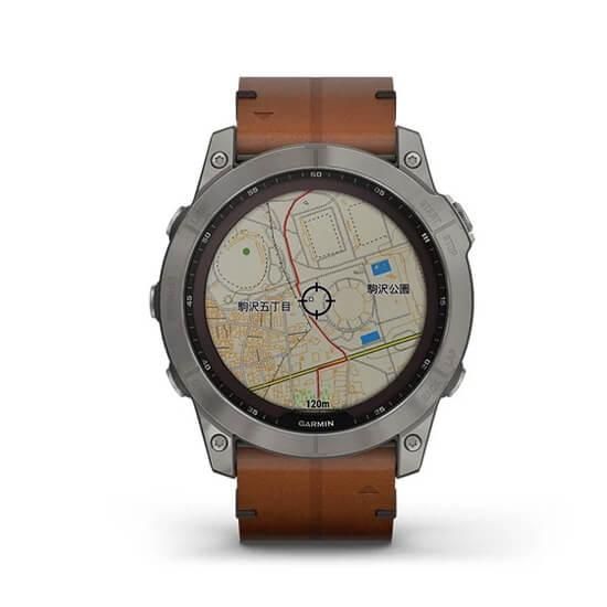 010-02541-39 GARMIN ガーミン フェニックス7X サファイア デュアル パワー ティ チェサスナット レザー バンド