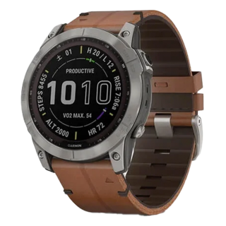 010-02541-39 GARMIN ガーミン フェニックス7X サファイア デュアル パワー ティ チェサスナット レザー バンド