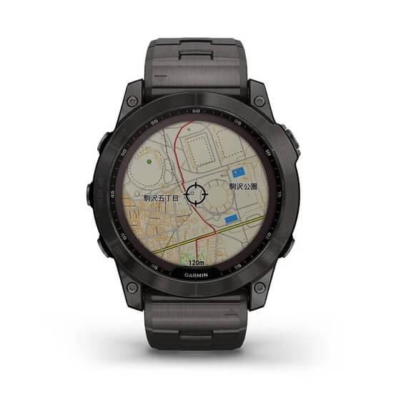 010-02541-47 GARMIN ガーミン フェニックス7X サファイア デュアル パワー ティ カーボングレーDLC / カーボングレーDLC ベンティド タイタニウム バンド