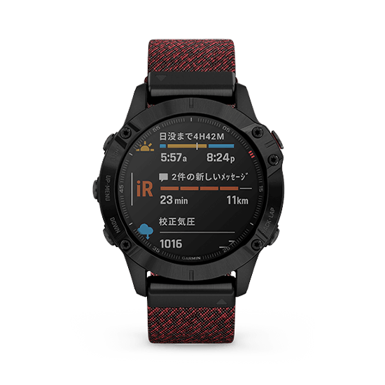 010-02158-63 GARMIN ガーミン フェニックス 6  サファイア ブラック DLC ナイロン バンド