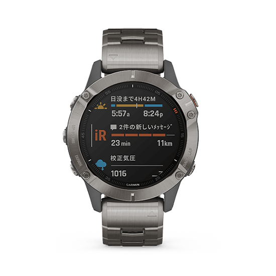 010-02158-83 GARMIN ガーミン フェニックス 6  サファイア ティ グレー  チタニウム バンド